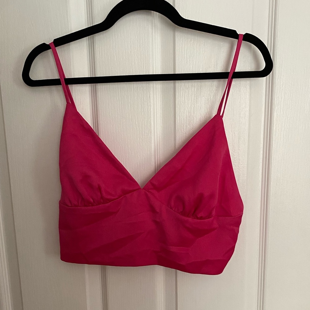 pink satin crop